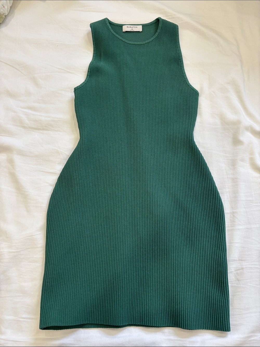Babaton Forest Green Ribbed Midi Tank Dress - Picture 1 of 2